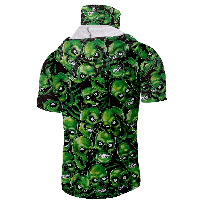 Футболка CJLM с коротким рукавом и капюшоном в виде маски ниндзя футболка рисунком