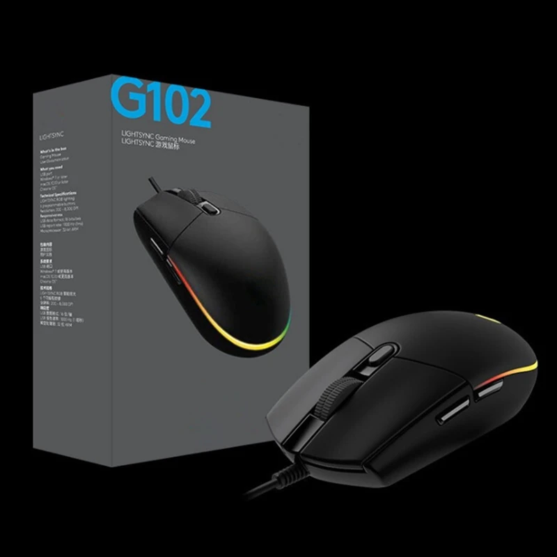 

Computer Wired Mouse-USB Mouse with RGB Backlit Optical LED Mouse USB Cable for Laptop Connection