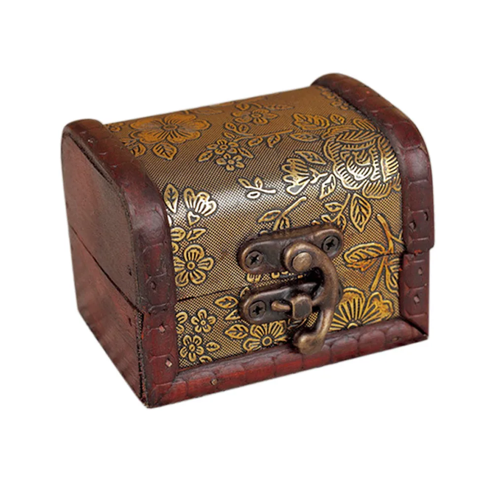 

Decorative Trinket Jewelry Storage Box Handmade Vintage Wooden Treasure Case