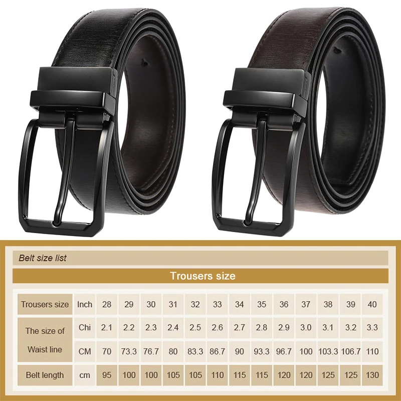 MEDYLA mens natural cowhide belt casual business style double-sided belt men senior black rotating buckle suit belt Dropshipping images - 6