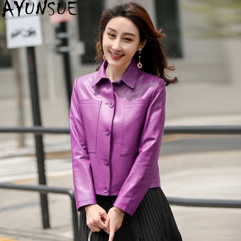 

JCBC 2021 Sheepskin Coat Spring Genuine Leather Jacket Women Autumn Korean Casual Real Leather Jackets Veste Cuir Femme 91757