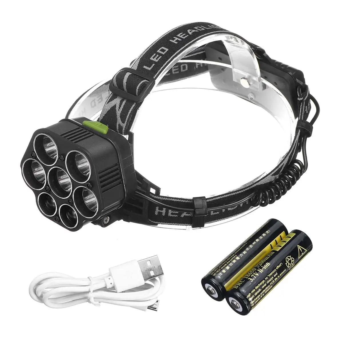 

Adjustable 7 Led Headlamp 6 Modes Waterproof Flashlight Head Lamp USB Rechargeable Powerful Led Headlight With Battery