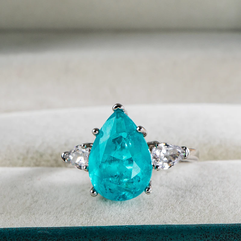 

Женское классическое серебряное кольцо в виде капли, с турмалином