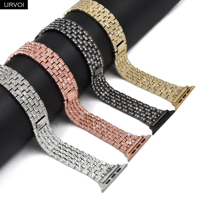 Браслет URVOI звеньевой для apple watch 4 3 ремешок iwatch 40 мм 44 из нержавеющей стали
