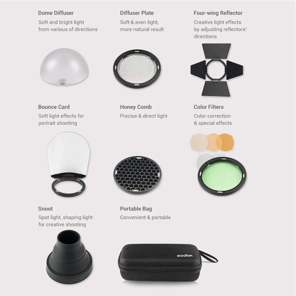 Аксессуар для вспышки набор магнитных круглых головок godox ad200 AK R1 комплект мини