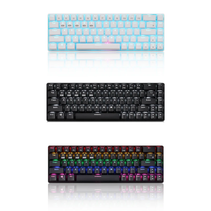 

68 Keys Bluetooth 5.0/2.4G/ Three Mode LED Backlit Mechanical Keyboard W8ED