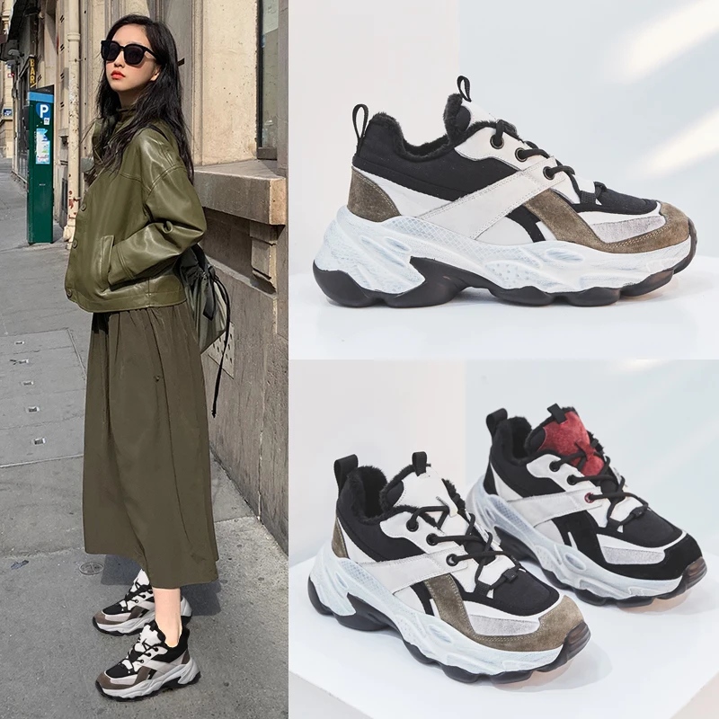 Женские массивные кроссовки на платформе 5 см женская обувь толстой подошве