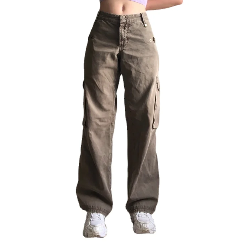 

Y2K Bandage Jeans Aesthetic Vintage Baggy Cargo Pants High Waisted Casual Basic Korean Sweatpants Women Streetwear 90s