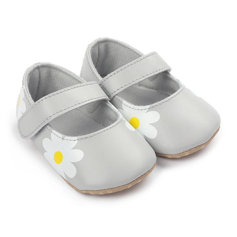 

New Arrival Toddler Newborn Baby Girls Daisy Crib Shoes Infant Flower Soft Sole Non-slip Infant Cute PU Leather Baby Shoes13