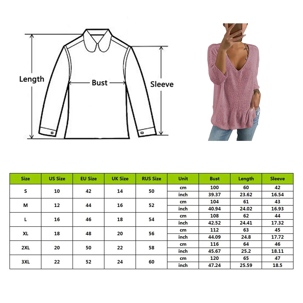 

2020 Women's thin Sweater Long Sleeve Knitted Solid Deep V-Neck Sweater Tops Casual Hollow Plus Size Pullover Sweater