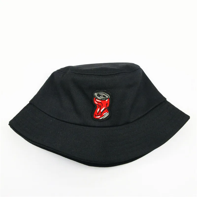 

2021 Drink Bottle Embroidery Cotton Bucket Hat Fisherman Hat Outdoor Travel Hat Sun Cap Hats for Men and Women 23
