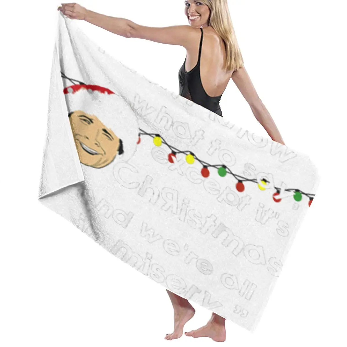 Великолепное рождественское забавное пляжное полотенце для семейного отпуска