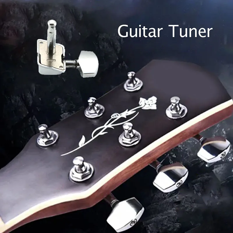 1 Set Hot Selling Guitar String Button 6Pcs Acoustic Guitar Tuning Pegs Tuners Machine Heads Chrome Electric Part 3R3L