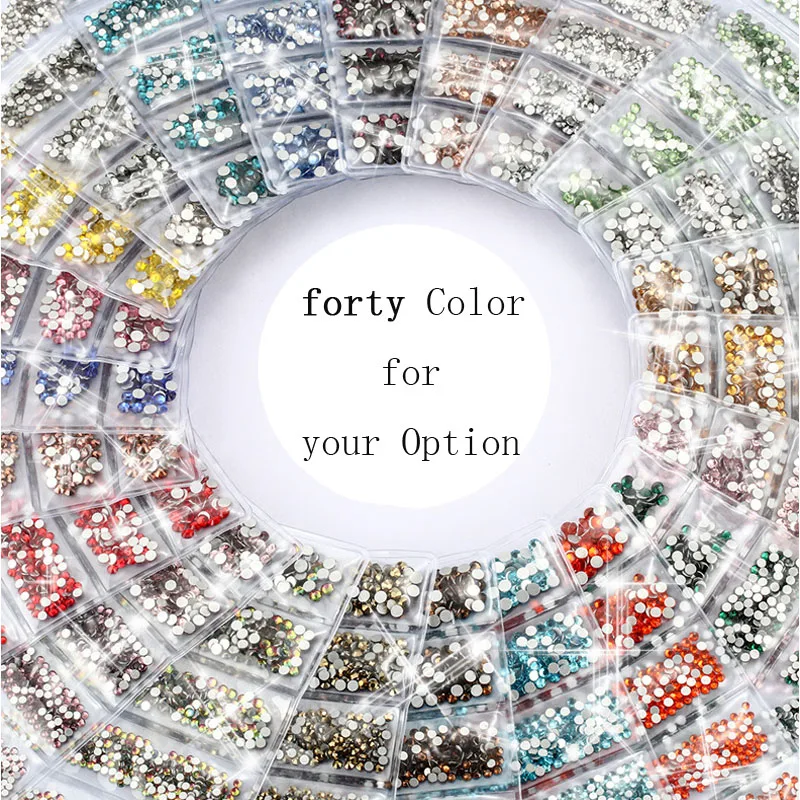 

Swarovsky 35 Colors SS4-SS12 1728Pcs Flatback Charm Glass Gems Diamonds Nail Crystals Nail Art Decoration