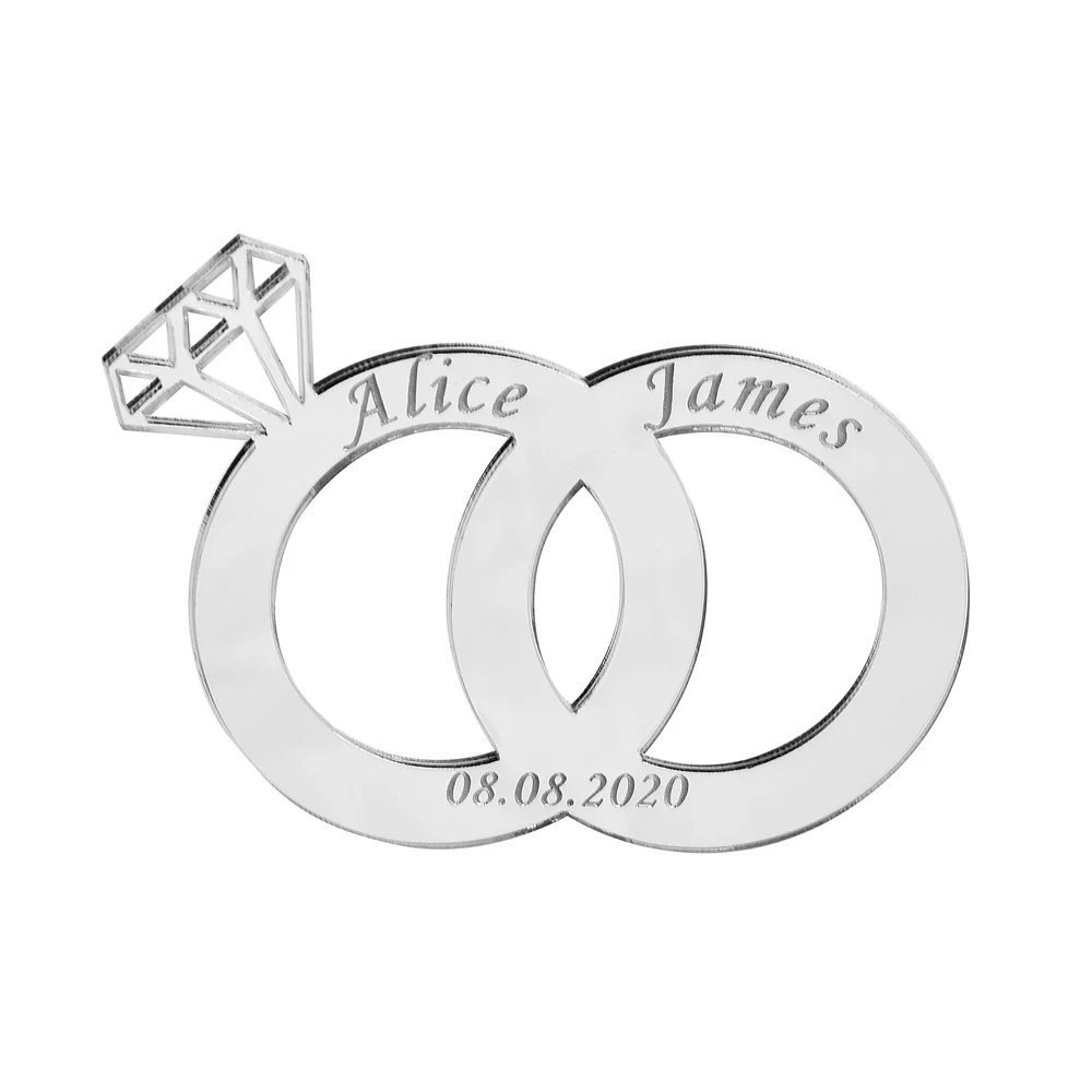 Акриловое кольцо с гравировкой 8 см|Украшения своими руками для вечеринки| |