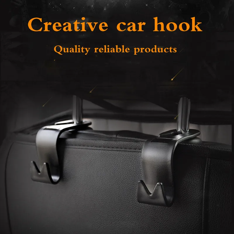

Universal Car Headrest Back Seat Hook 4pcs Seat Hanger Vehicle Organizer Holder for Handbags Purses Coats and Grocery Bag