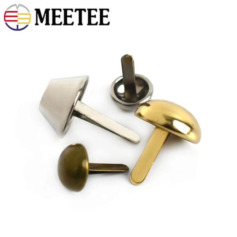 Meetee 100 шт. 10/12/15 мм металлическая пряжка две ноги гвозди заклепки сумочка ручная