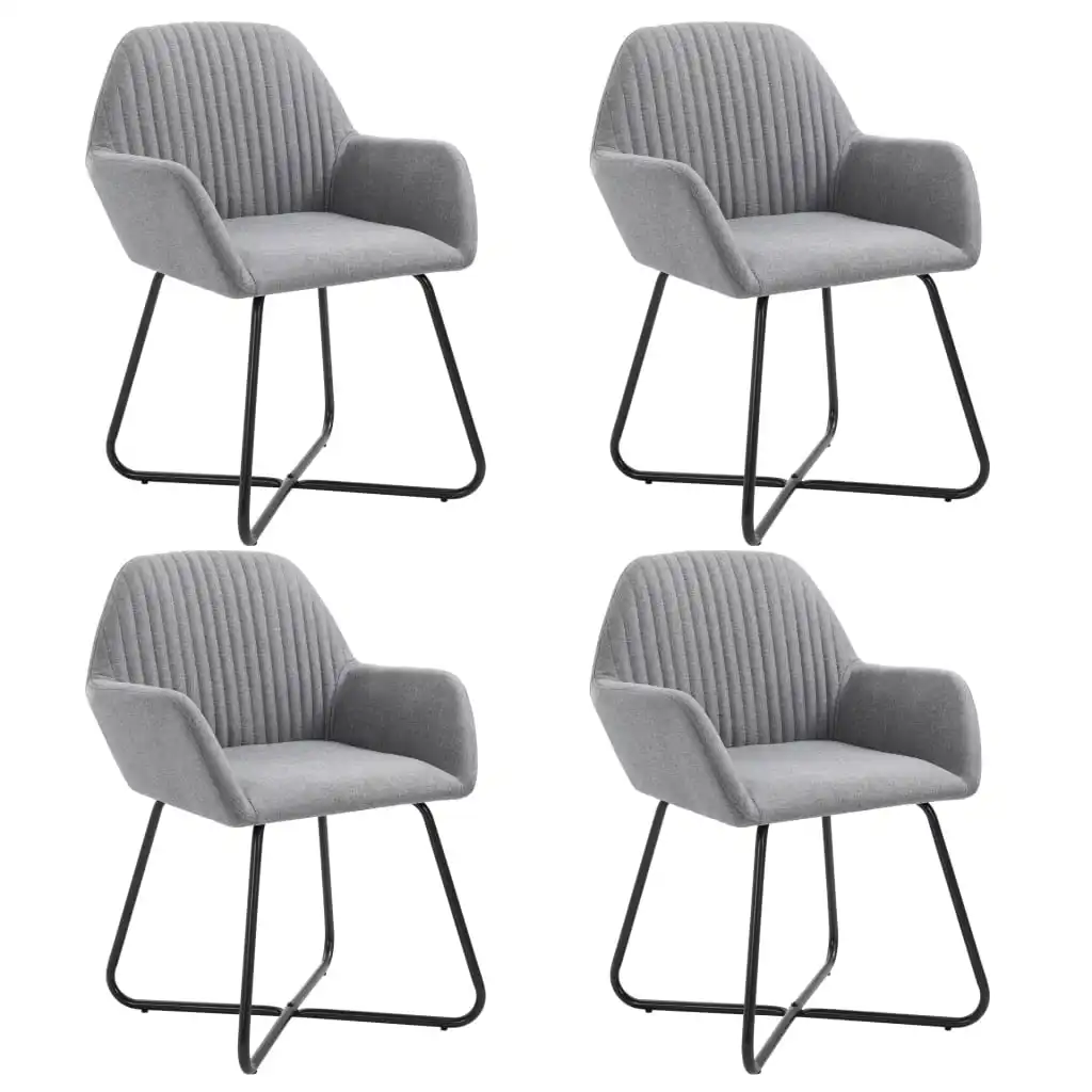 

Dining Chairs 4 pcs Light Gray Fabric