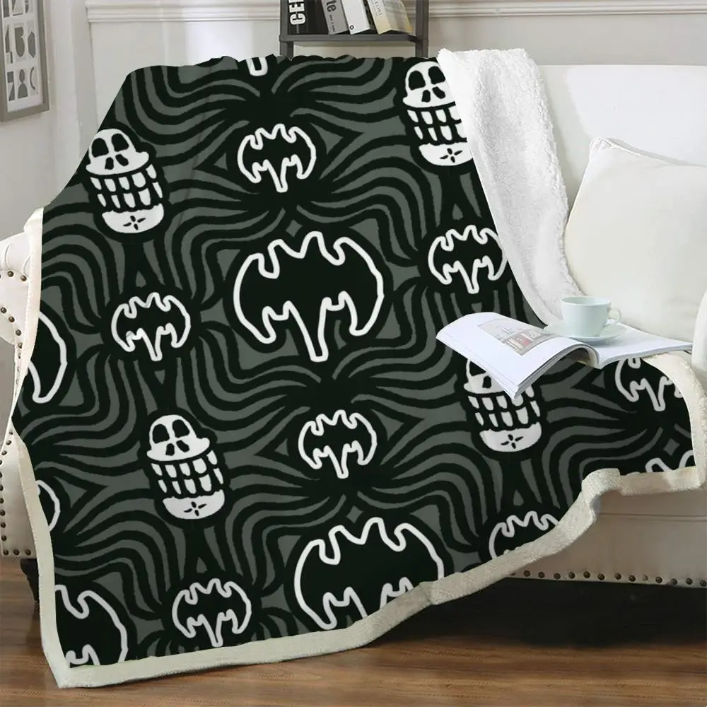 

NKNK Brank Хэллоуин одеяла летучая мышь тонкое одеяло забавное плюшевое одеяло черное постельное белье плед шерпа одеяло модное винтажное