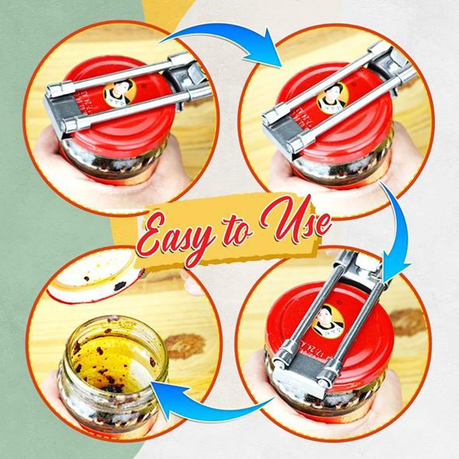 

Multifunctional Can Opener Beer Bottle Opener Adjustable Stainless Steel Manual Jar master Opener Gripper Kitchen supplies