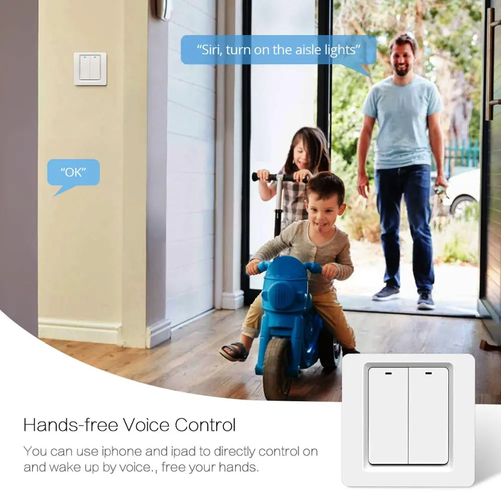 Apple Homekit ЕС стандарт 220 в wi-fi переключатель кнопочные переключатели стеклянный