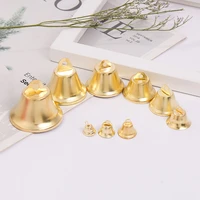 10pcs gold small bell metal wind chime pendant hand diy speaker bell christmas party home garden decoration supplies