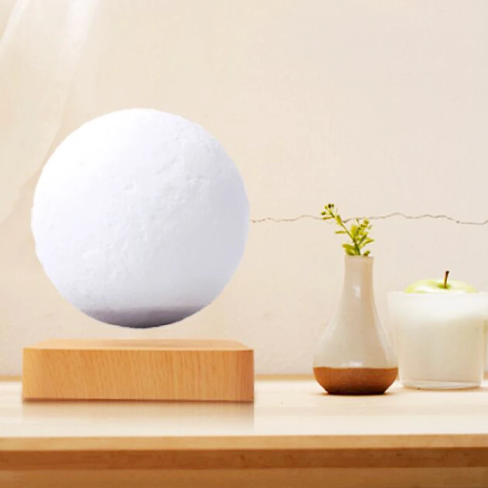 Customizable Creative 3D Magnetic Levitation Moon Lamp Night Light Rotating Led Floating Home Decoration Holiday | Освещение