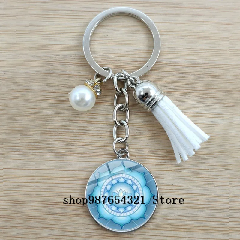 Индийский богемный брелок с мандалой художественная живопись ручной работы
