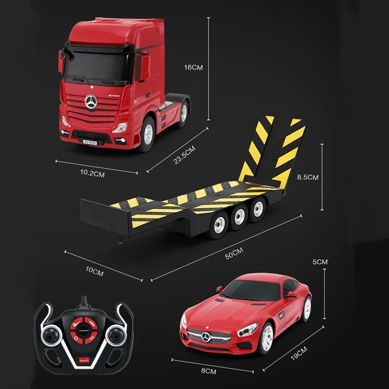 70 см большой размер Радиоуправляемый грузовик прицеп 2 4G фотоплатформа 50 задняя
