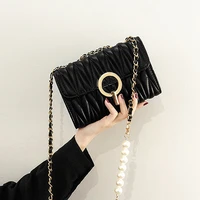 women handbag fashion mini solid color metal shoulder strap bag high leather pu messenger bag purse simple female crossbody bag