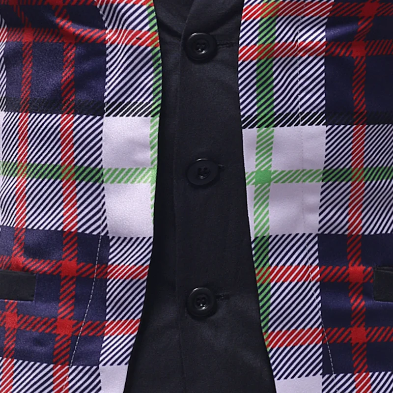 Модный клетчатый костюм жилет мужской брендовый Новый Приталенный без рукавов