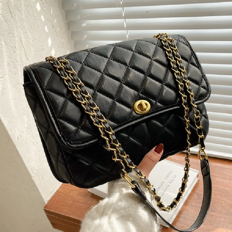 

Luxury Designer Handbags for Women 2021 New Quilted Pu Leather Shoulder Bag Fashion Chains Ladies Crossbody Bags Purses Brand