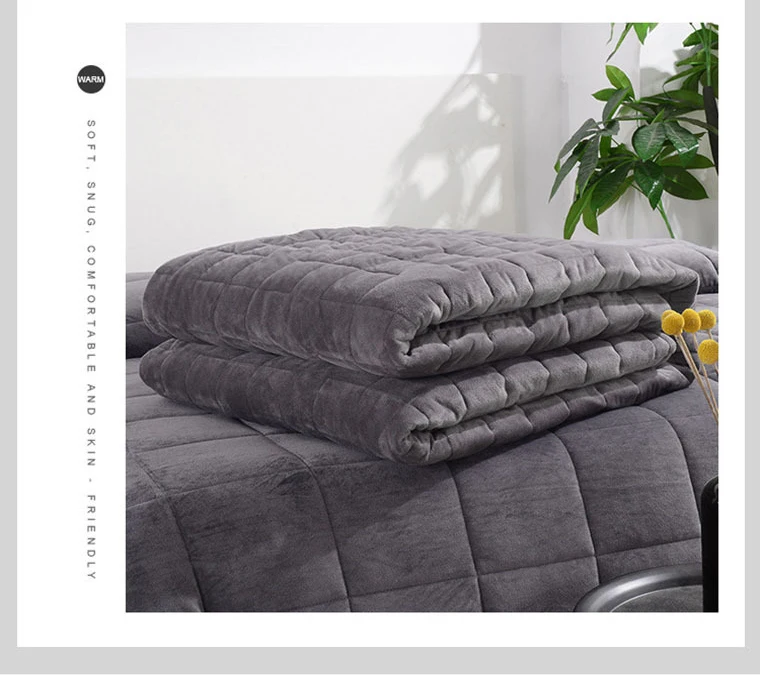 Простое однотонное бархатное утяжеленное одеяло мягкое дышащее для сна взрослых