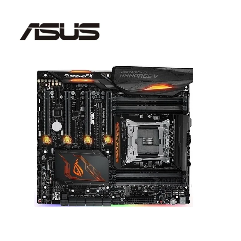 Для ASUS ROG RAMPAGE V EDITION 10 оригинальная б/у настольная плата X99 X99M 2011 Socket LGA Core i7 LGA2011 V3