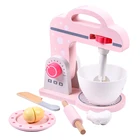 Деревянная кухонная игрушка для ролевых игр, имитация розовой кофемашины, тостер, машина, Миксер для продуктов, игрушка для раннего развития, подарочный набор для приготовления пищи