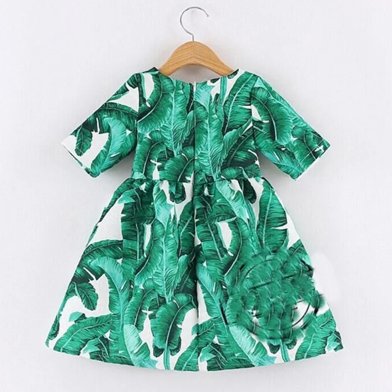 Babyinstar Plantain Leaf Pattern Girls Dress Autumn Flower Girl Dresses Children's Clothing For 2-8Y Baby Casual Princess | Детская