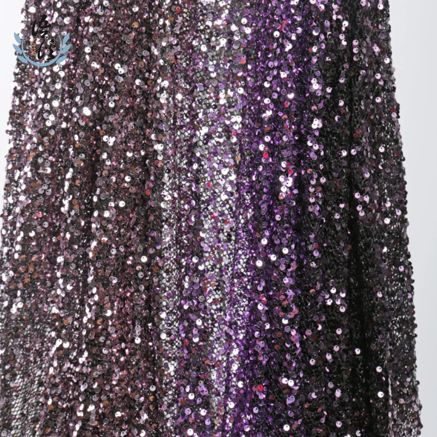 5 ярдов мм бусина Трехцветная градиентная украшенная вышивкой ткань сетка