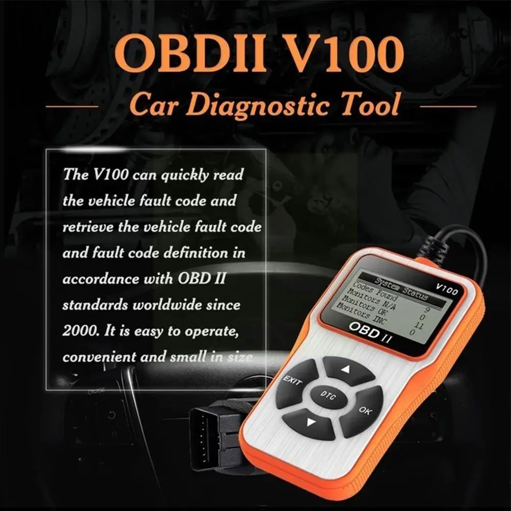 

V100 OBD2 Car Fault Scanner Diagnostic Tool Reader Car Vehicle Analyzer OBD Languages Scanner Automotive Tools Six Built-in D0Z6
