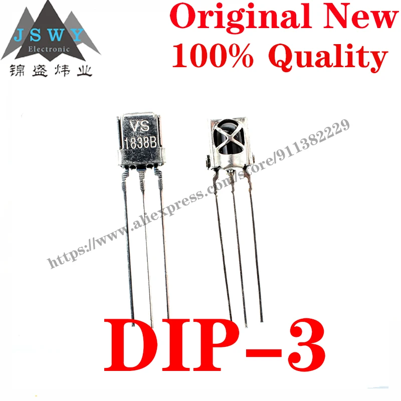 

10 ~ 100 шт. VS1838B HX1838B DIP-3 полупроводниковый 3-контактный зеркальный чип с для модуля arduino, бесплатная доставка