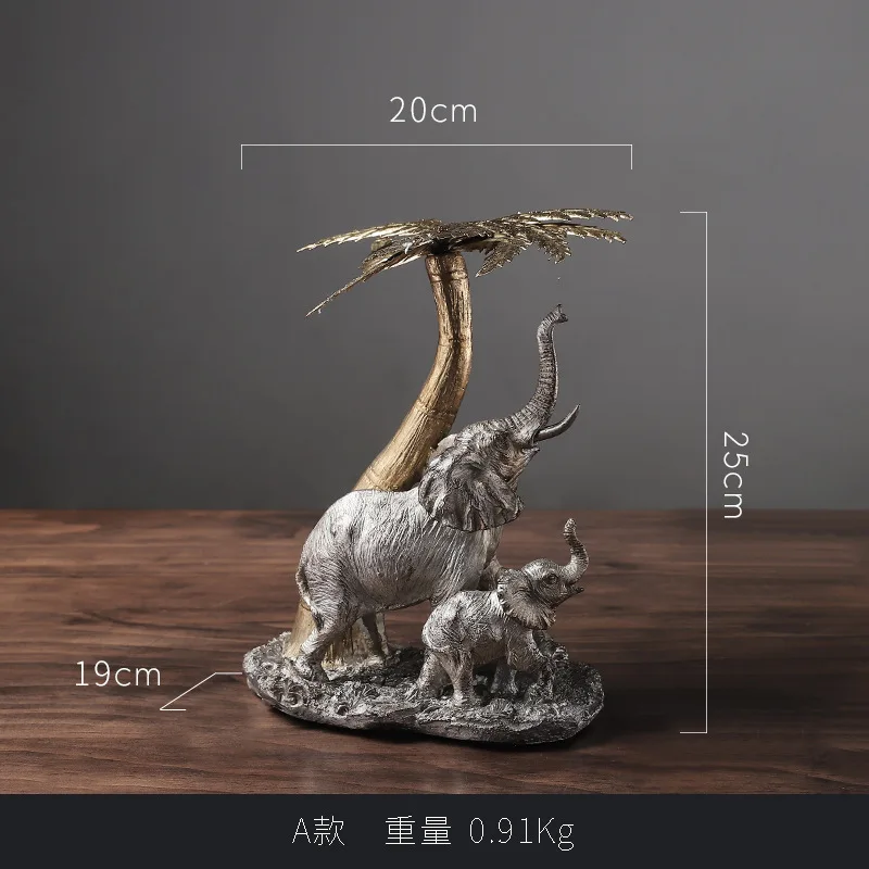 

New European Style Decoration Living Room Resin Crafts TV Cabinet Entrance Decoration Home Elephant Decoration