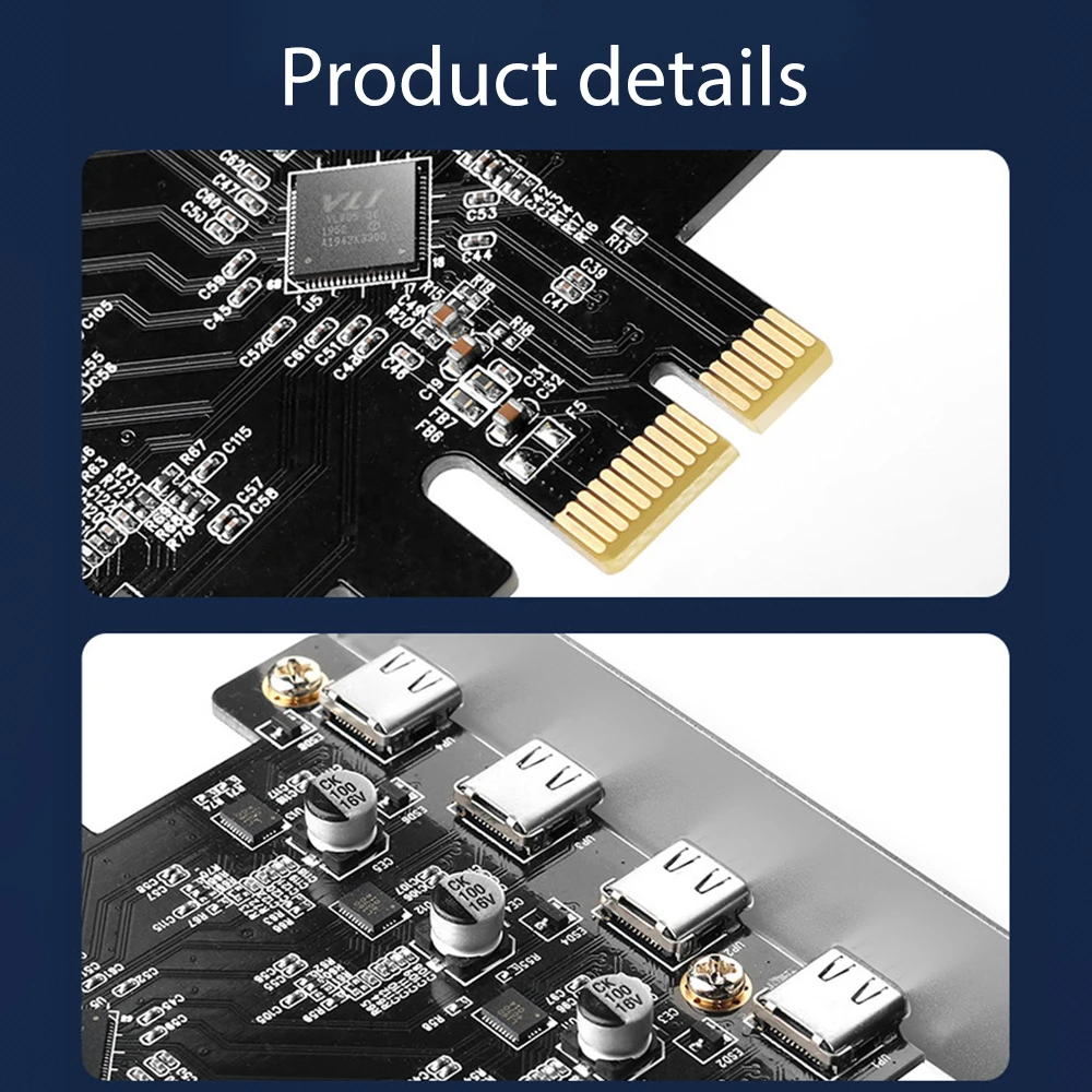 

KC019 PCI-E to Type-C USB 3.1 Expansion Card 5Gbps High Speed Transmission Transfer Card with PCI Express X4/X8/X16