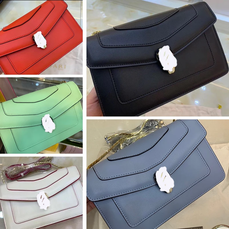 

BVL 2021 Leather Female Serpentine Permanent Collection Enamel Serpentine Head Medium Chain Shoulder Bag