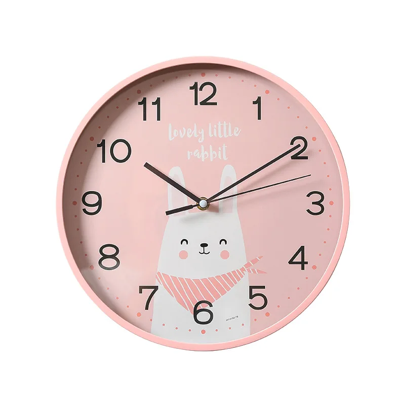 Cartoon Silent Wall Clock Cute Children's Bedroom Kids for Children Room Decoration Chambre Enfant Watch AA50WC | Дом и сад