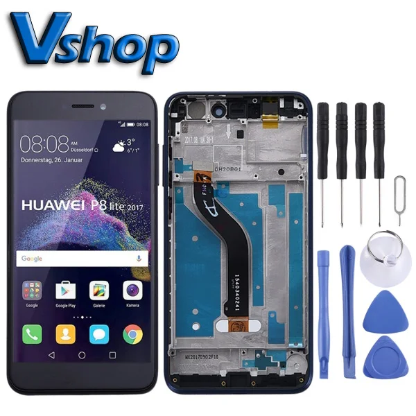 ЖК экран P8 Lite (2017) и дигитайзер в сборе с рамкой для Huawei сенсорный запасная часть
