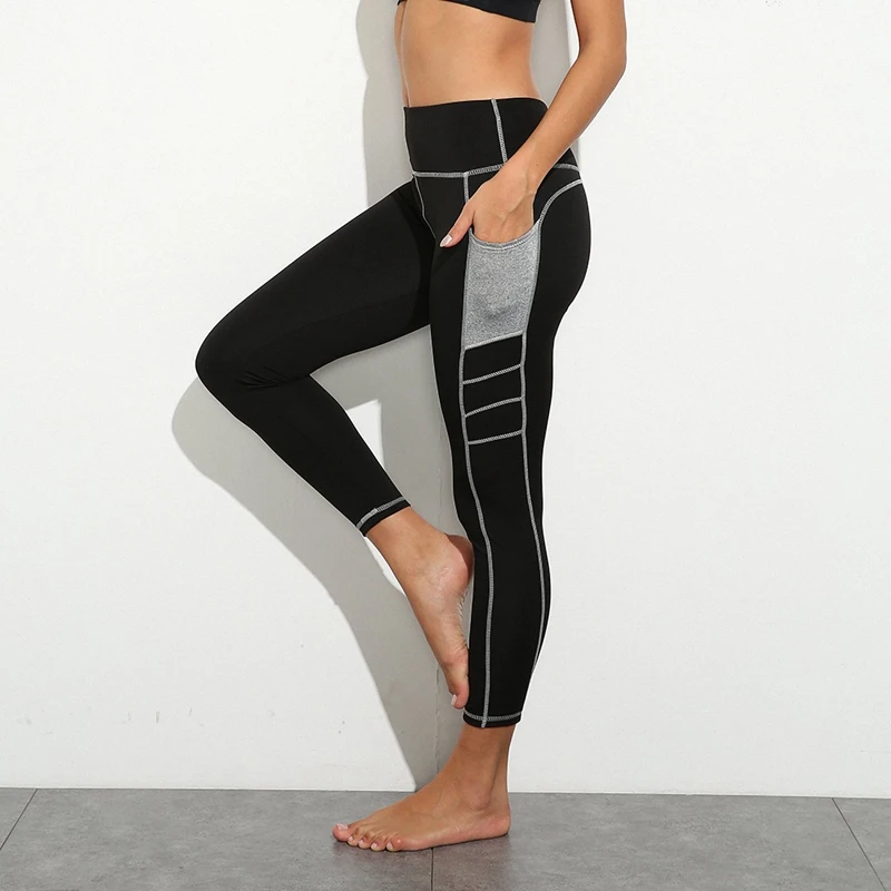 Женские леггинсы с высокой талией мягкие тонкие Прошитые тренировочные брюки для йоги от AliExpress WW