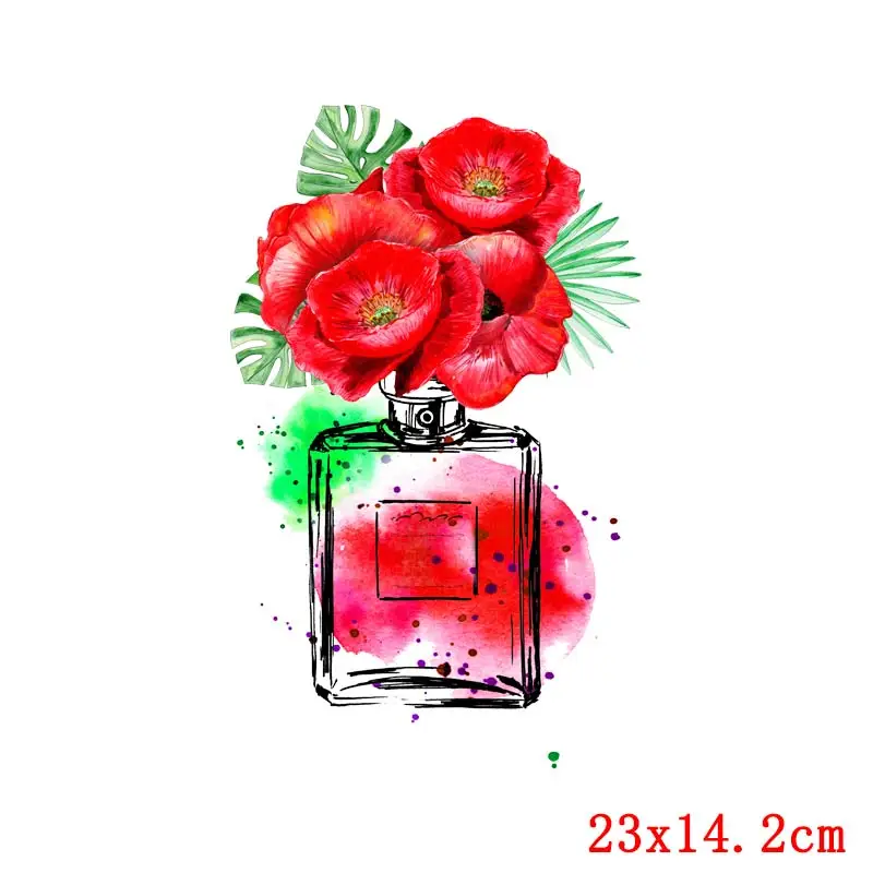 Цветочные парфюмерные нашивки сделай сам аппликация на одежду термонаклейки