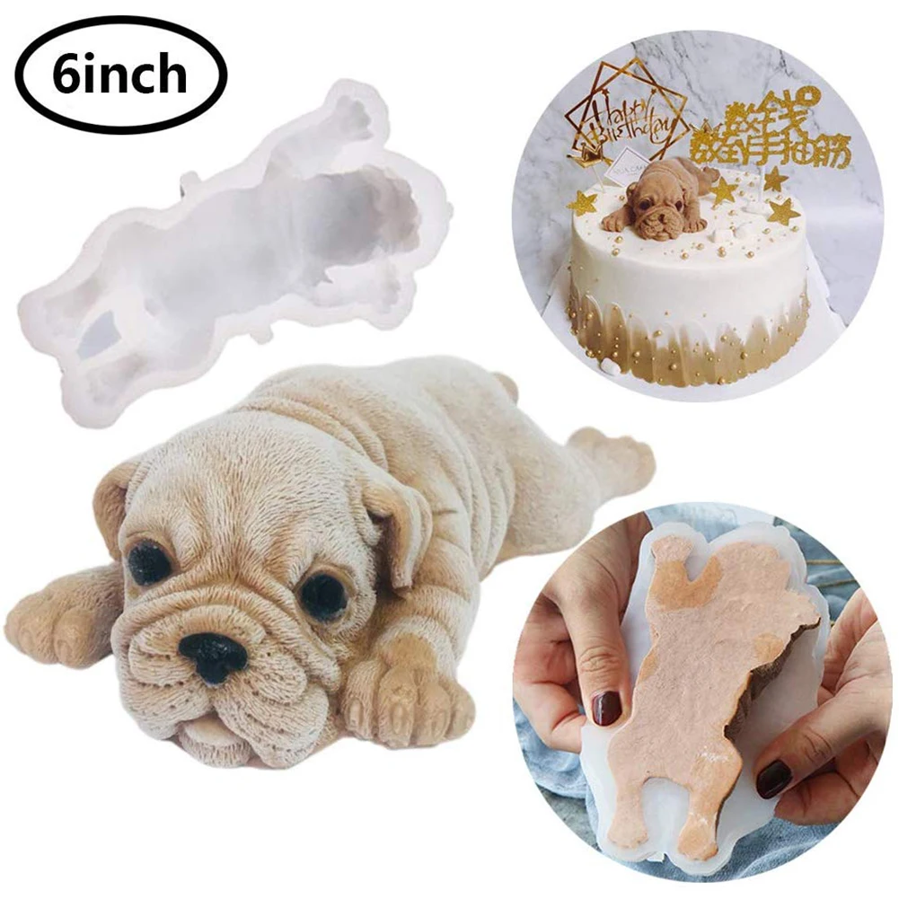 

3d6inch Silicone Shar Pei Dog Mold Cream Cake Mold Non-toxic And Durable Kitchen Tool For Kitchenware Bakingware Cake Tools