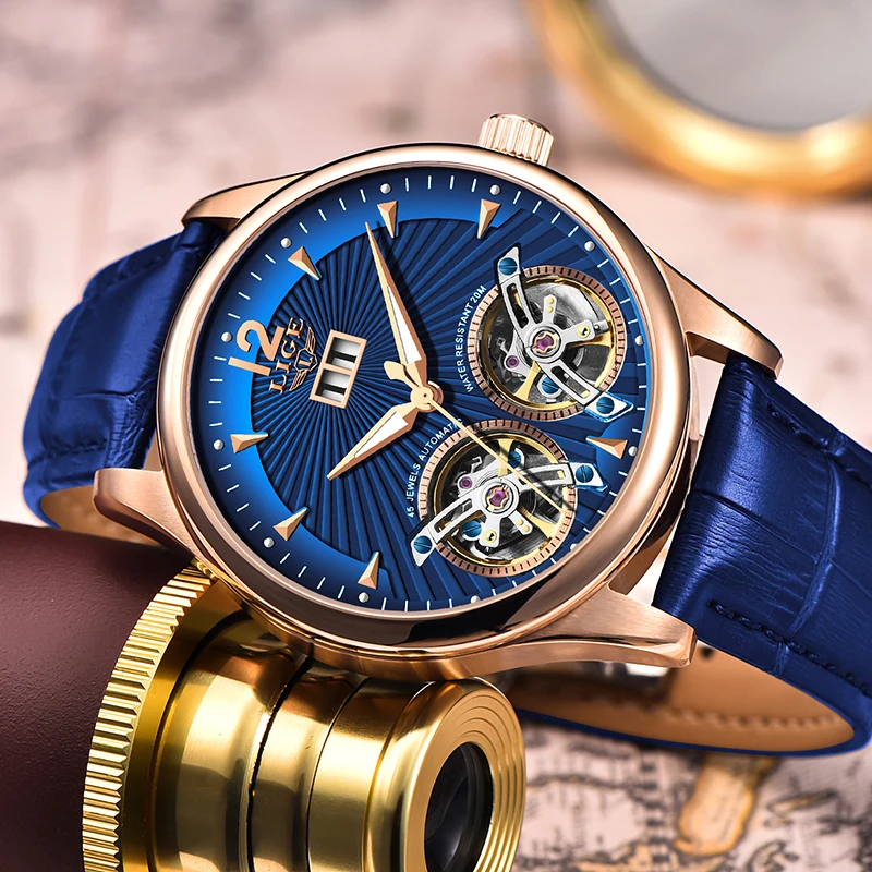 2020LIGE Men's Watches Mens Top Brand Luxury Unique Design Automatic Mechanical Sport Watch Men Tourbillon Reloj hombres | Наручные