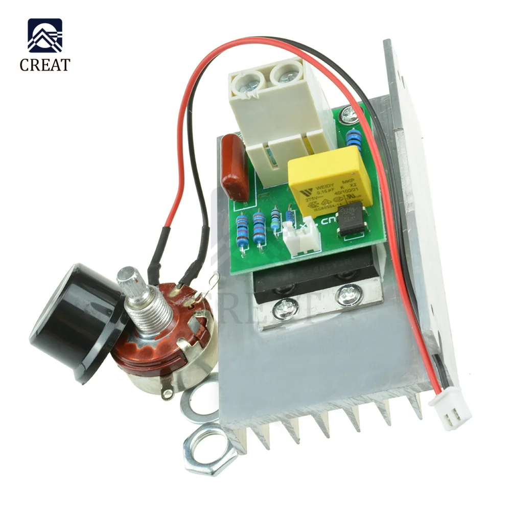 

Регулятор скорости электродвигателя переменного тока, 10000 Вт, 220 В, тиристорный Электрический регулятор напряжения, диммер, регулятор скоро...