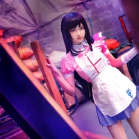 super mikan tsumiki cosplay costume nurse maid outfit pink dress